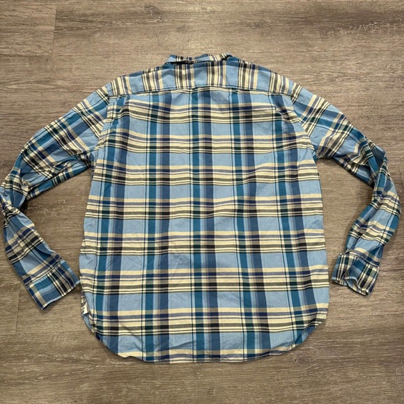 Fossil Shirt Mens Extra Large Blue Plaid Long Sleeve Button Up Preppy Casual - Picture 6 of 10